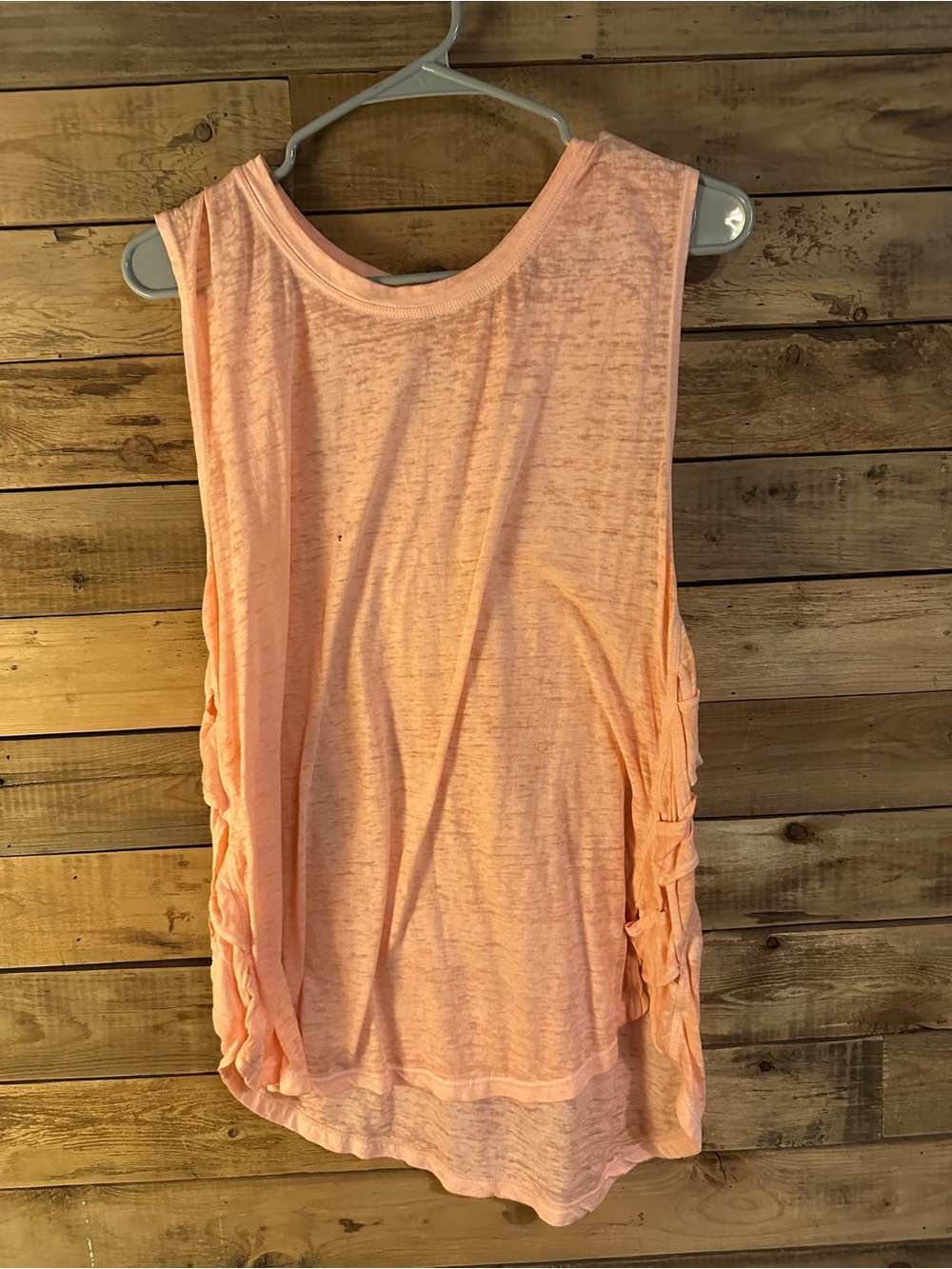 GAIAM Peach Sleeveless Tank with Side Ruching